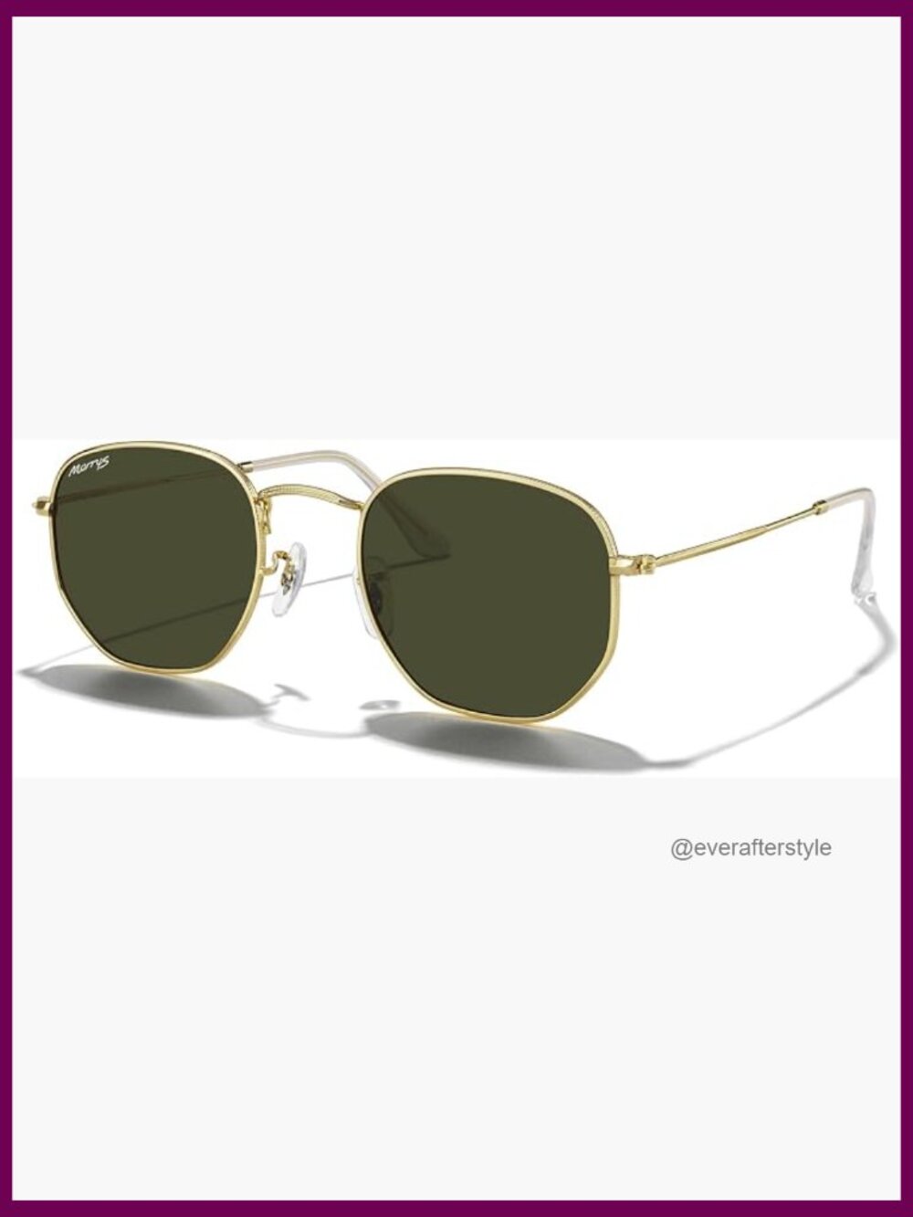 Vintage Polygon Square Polarized Sunglasses Metal Frame UV Protection